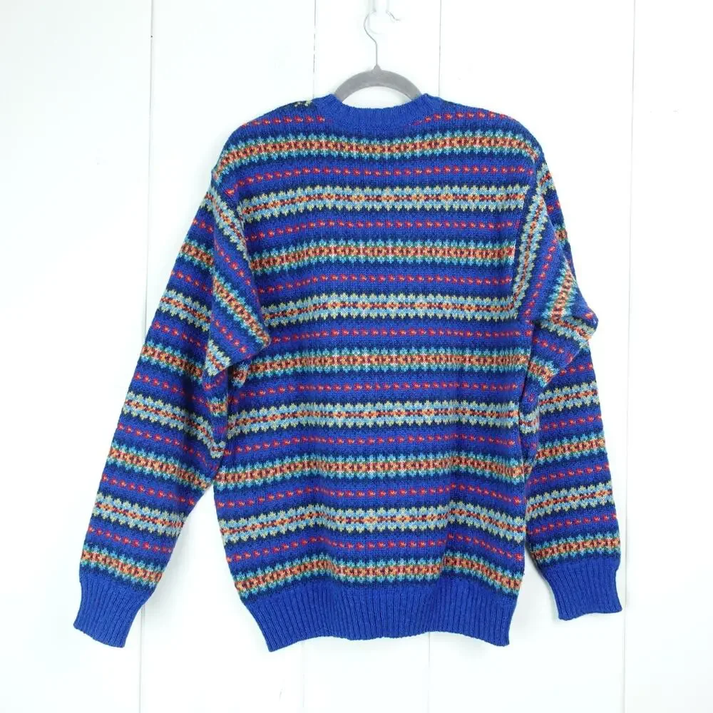 Brooks Brothers Sweater Mens SZ L‎ Wool Fair Ilse Nordic V Neck Preppy Cozy